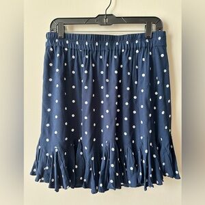 LOFT navy polka dot mini skirt size M